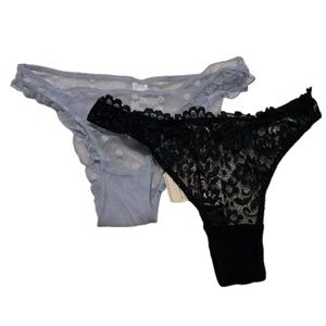Forever 21 Black and Gray Lace Panties